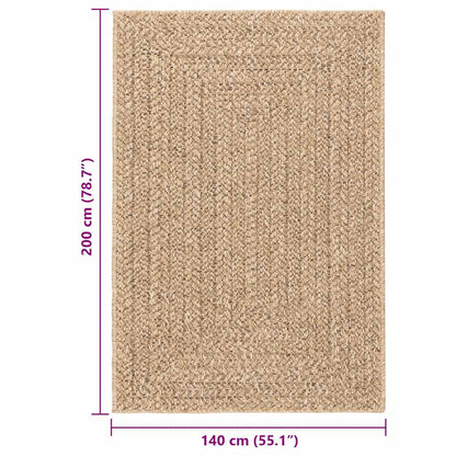 Vidaxl Alfombra Zizur Aspecto Yute Interior/exterior Beige 120x120 Cm_2