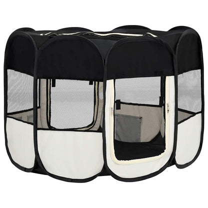 Vidaxl Parque De Perros Plegable Bolsa De Transporte Negro 90x90x58 Cm_4
