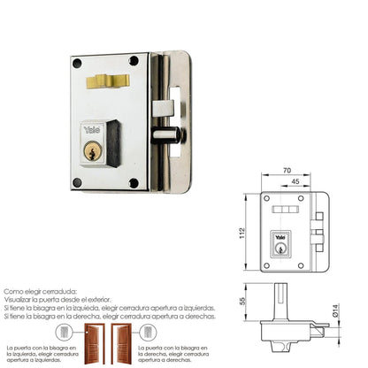 Cerradura Yale   10-hn/ Derecha_1