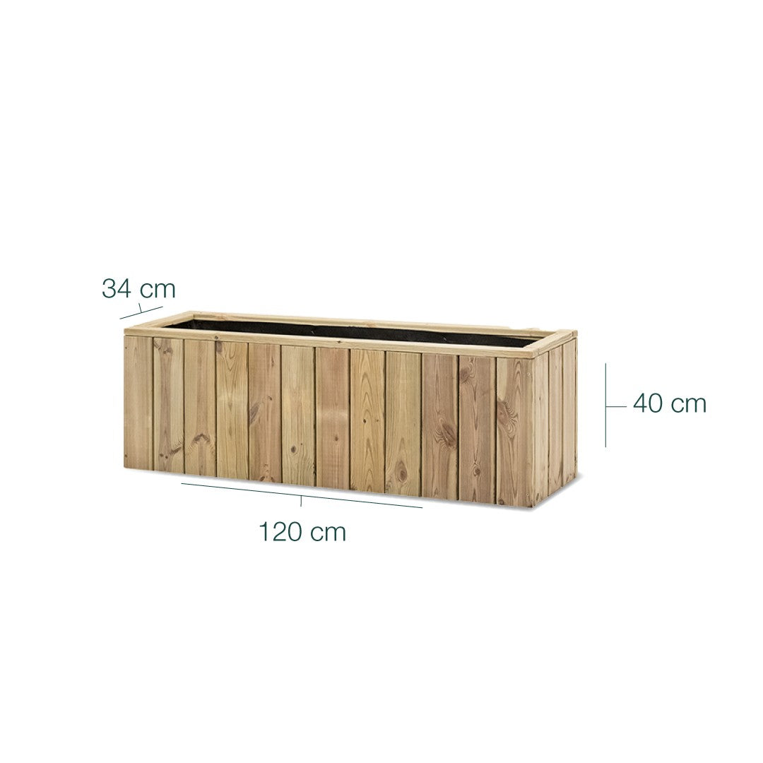 Jardinera De Madera Para Exterior 120x34x40 Cm Atrium Hortalia_5