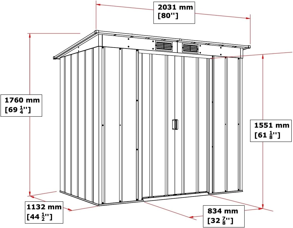 Duramax - Caseta Jardín - Eco Pent Roof 6x4 - Metal - Color Gris Antracita_3