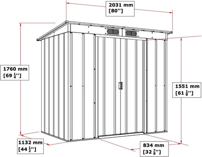 Duramax - Caseta Jardín - Eco Pent Roof 6x4 - Metal - Color Gris Antracita_3