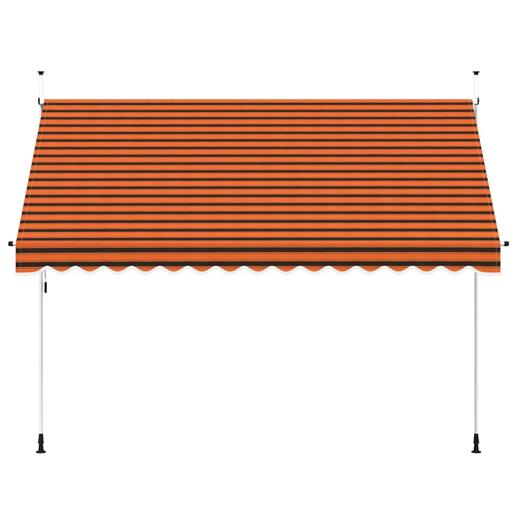 Toldo Manual Retráctil Naranja Y Marrón 350 Cm_2