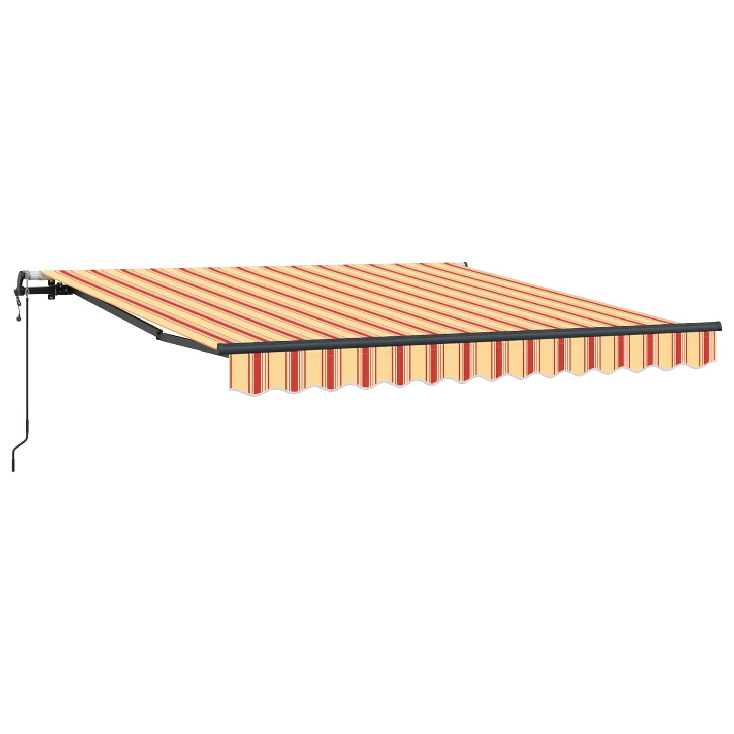 Toldo Retráctil Amarillo Y Naranja 300 X 250 Cm Tela Y Aluminio_0