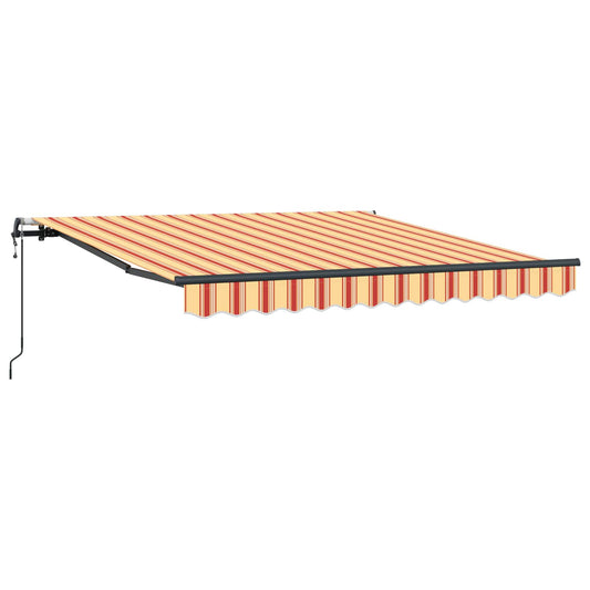 Toldo Retráctil Amarillo Y Naranja 300 X 250 Cm Tela Y Aluminio_0
