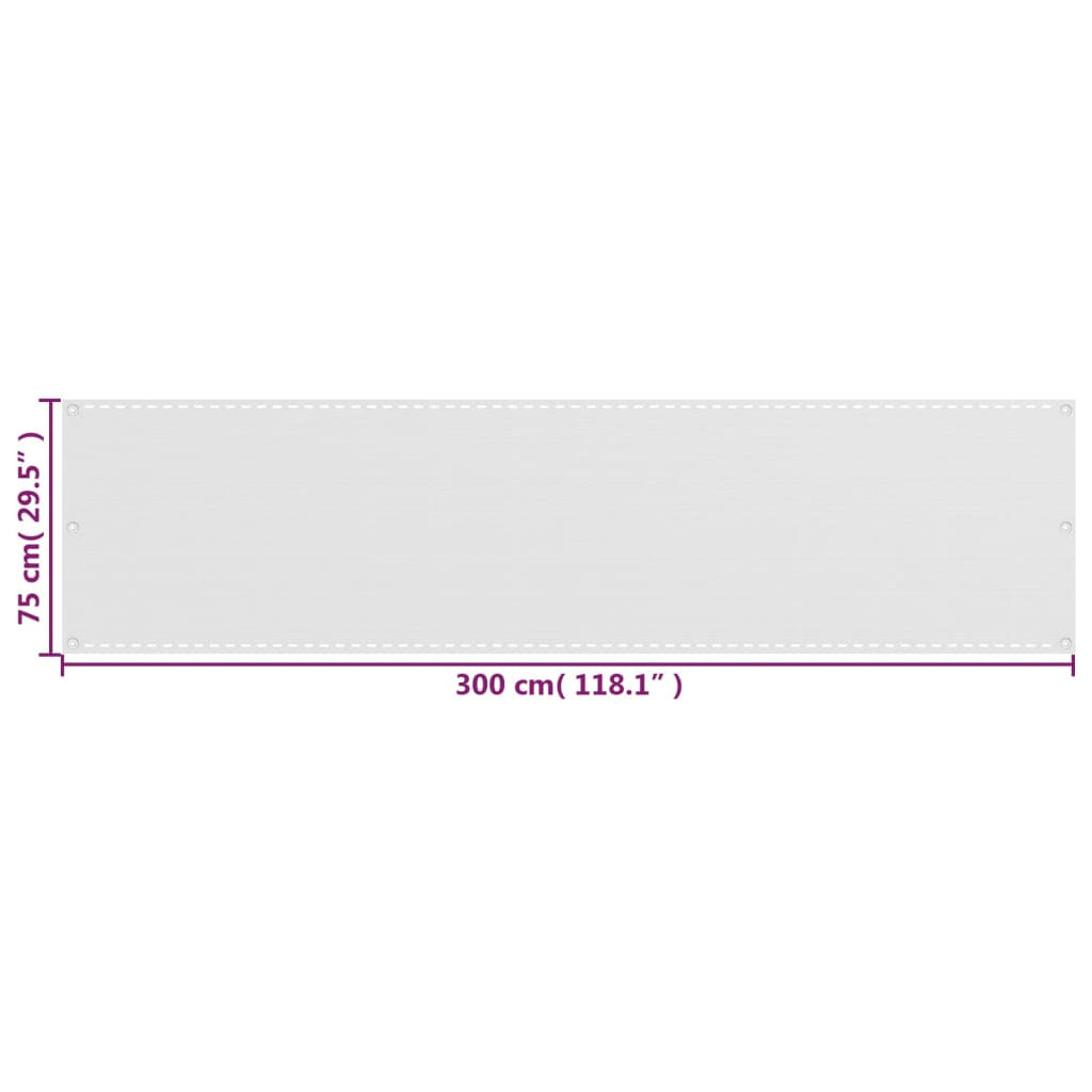 Vidaxl Toldo Para Balcón Hdpe Blanco 75x300 Cm_2