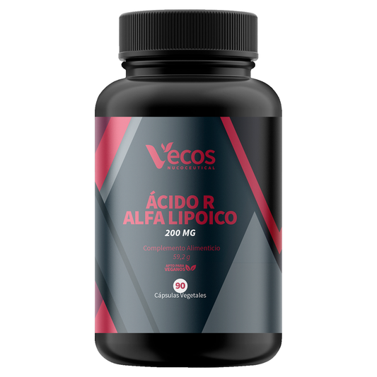 Ácido R Alfa Lipoico 200 Mg Vecos 90 Cápsulas | Antiedad Y Antioxidante Natural | Con Vitamina C + Protector Celular_0