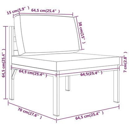 Conjunto De Sofás De Aluminio Negro Con Cojines Acolchados Y Mesa De Centro / Vetonek_1
