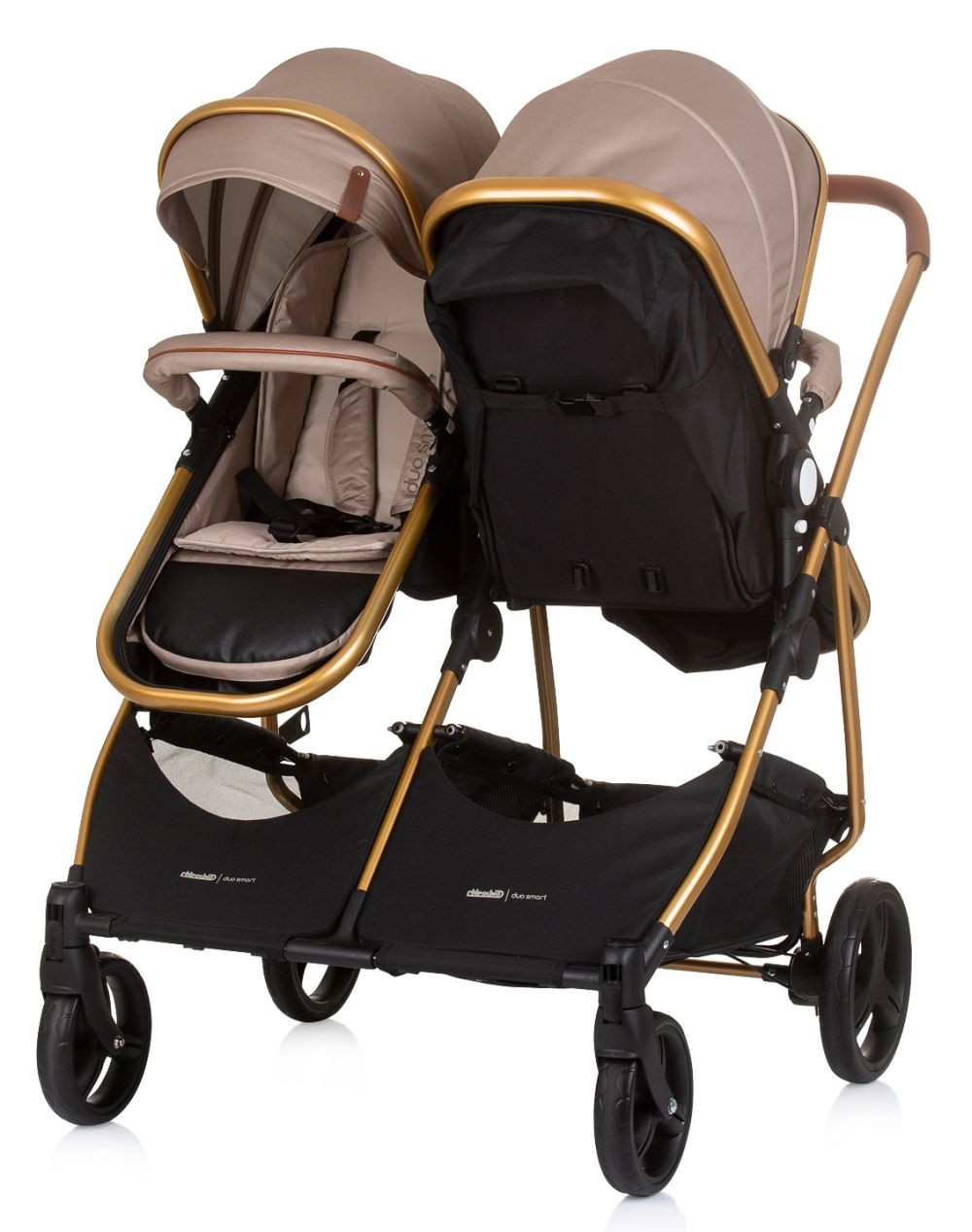 Carrito De Bebé Gemelar Dúo Smart Con 2 Grupo 0+ Golden Beige_2