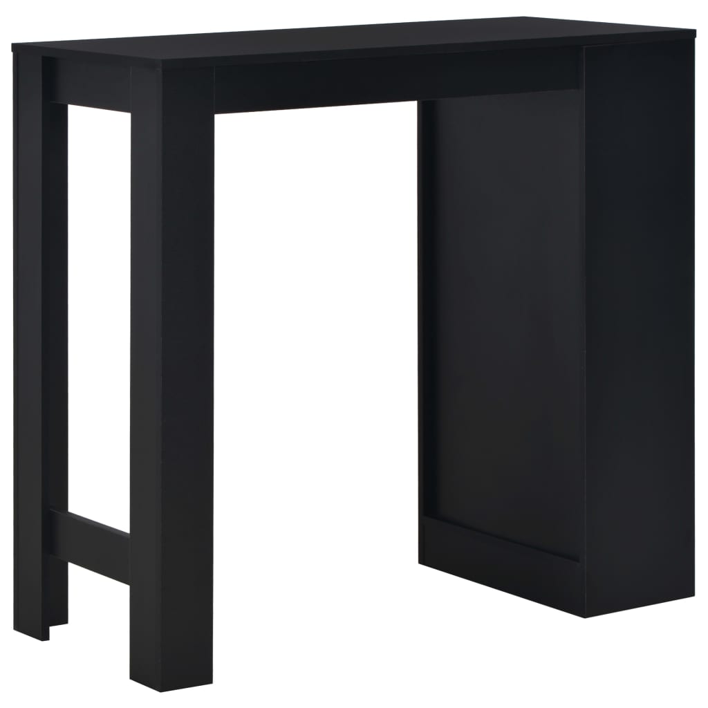 Mesa Alta De Cocina Con Estantería Negra 110x50x103 Cm_1