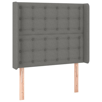 Cama Box Spring Colchón Y Luces Led Tela Gris Oscuro 90x190 Cm / Vetonek_2