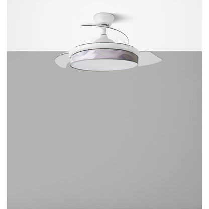 Ventilador Dc Moda 72w Blanco/ola Gris 91d 3aspas 7200lm 3000k, 4000k, 6000k Remoto+ Memoria+ Temporizador_3