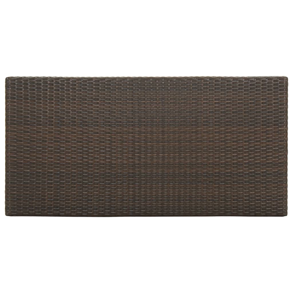 Mesa Bar Estante Almacenaje 120x60x110cm Ratán Sintético Marrón_3