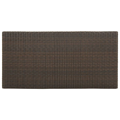 Mesa Bar Estante Almacenaje 120x60x110cm Ratán Sintético Marrón_3