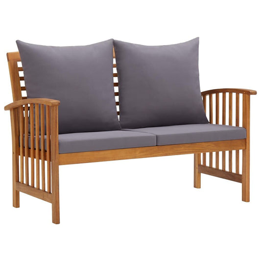 Vidaxl Banco De Jardín Con Cojines 119 Cm Madera Maciza De Acacia_0