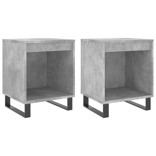 Mesitas Noche 2 Uds Madera Ingeniería Gris Hormigón 40x35x50 Cm_0