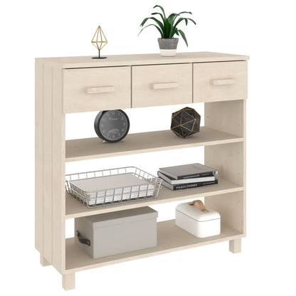 Mesa Consola Hamar Madera Maciza Pino Marrón Miel 90x35x90 Cm_2