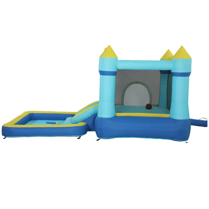 Aiyaplay Castillo Hinchable Para Niños Con Soplador Tobogán Cama Elástica Azul_3