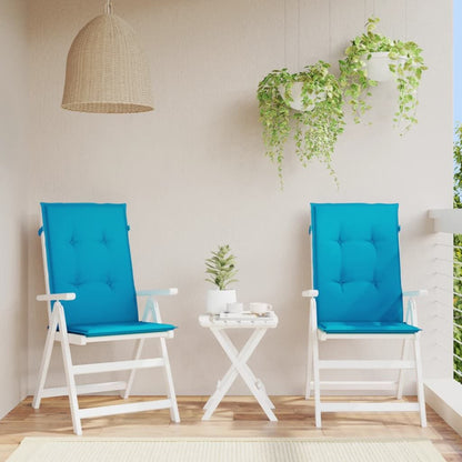 Vidaxl Cojín Silla De Jardín Respaldo Alto 2 Uds Tela Azul 120x50x3 Cm_1