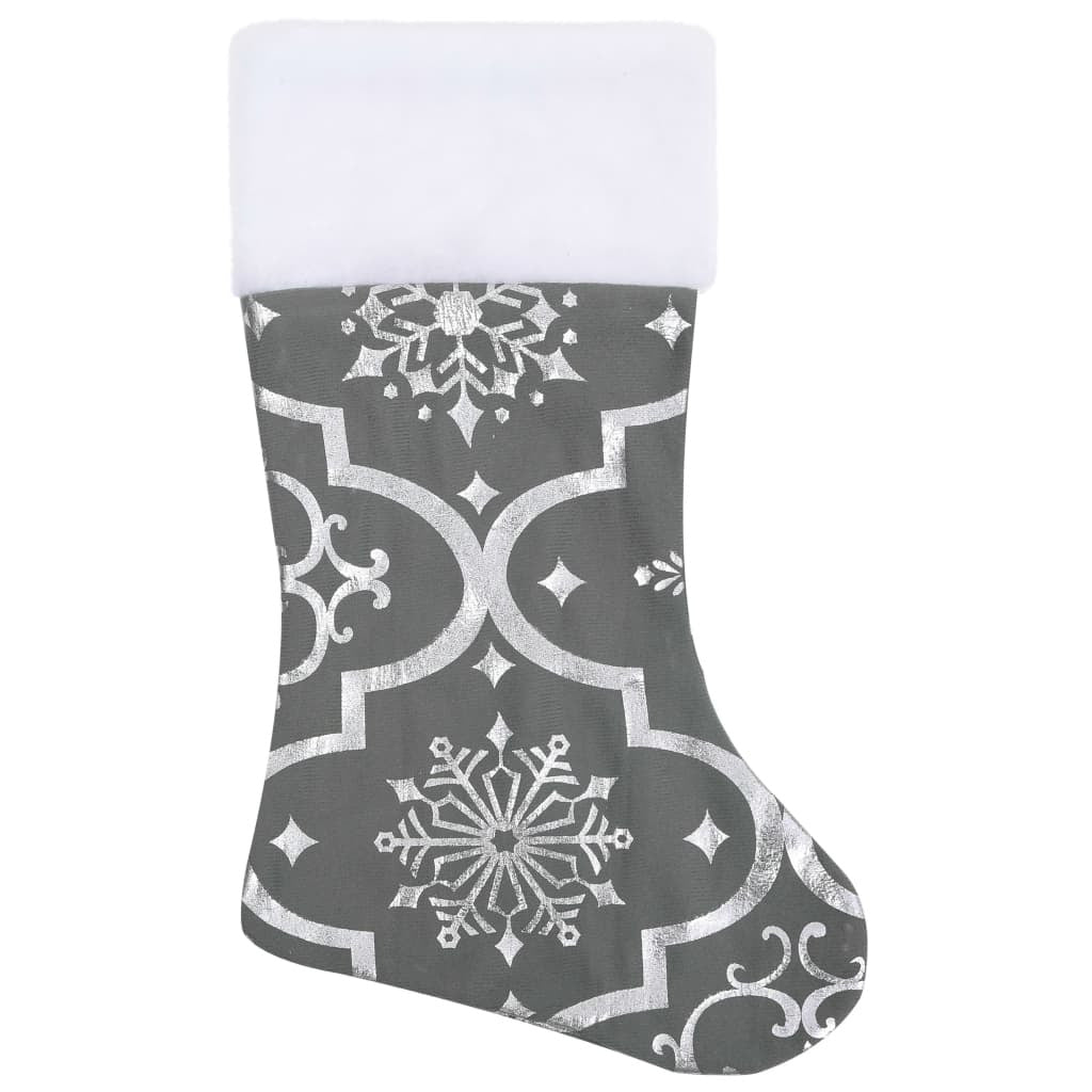 Vidaxl Falda Del Árbol De Navidad De Lujo Con Calcetín Tela Gris 150cm_3