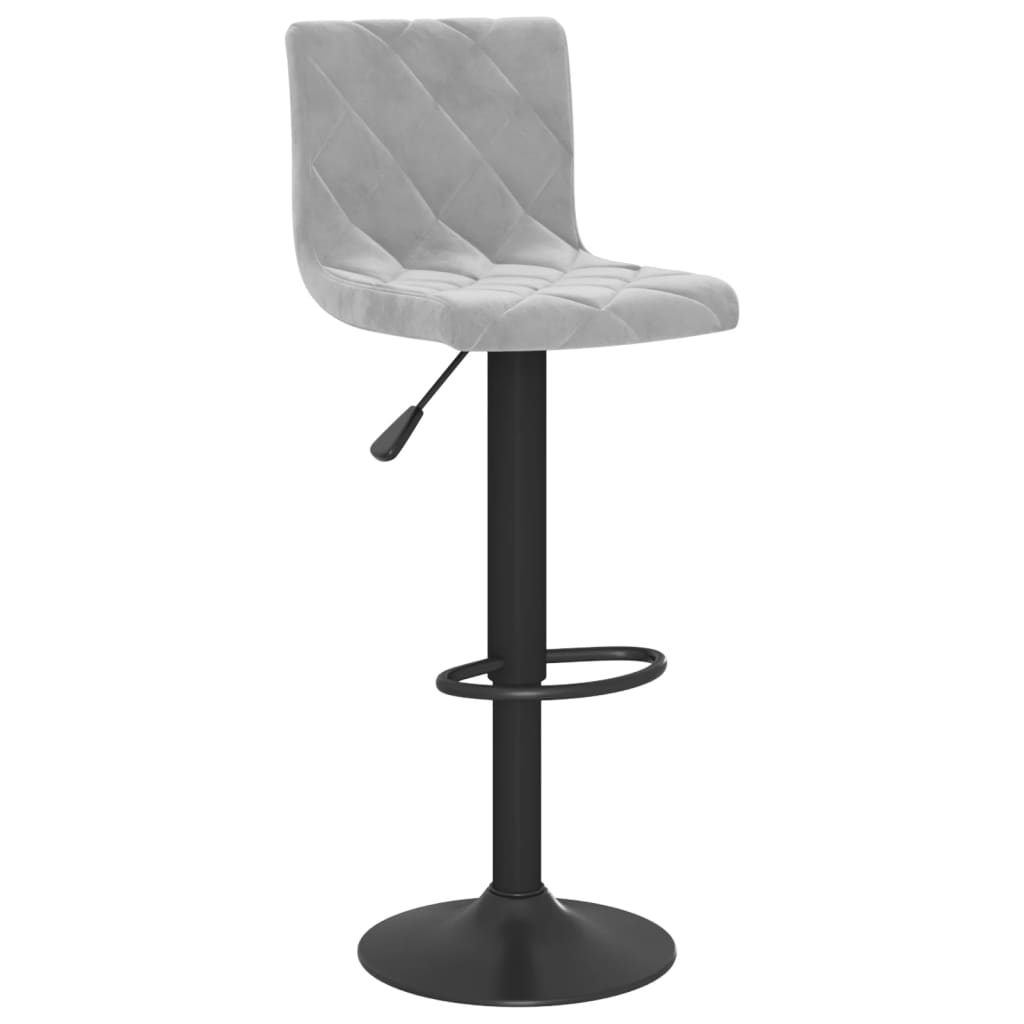 Vidaxl Taburetes De Cocina 2 Unidades Terciopelo Gris Claro_2