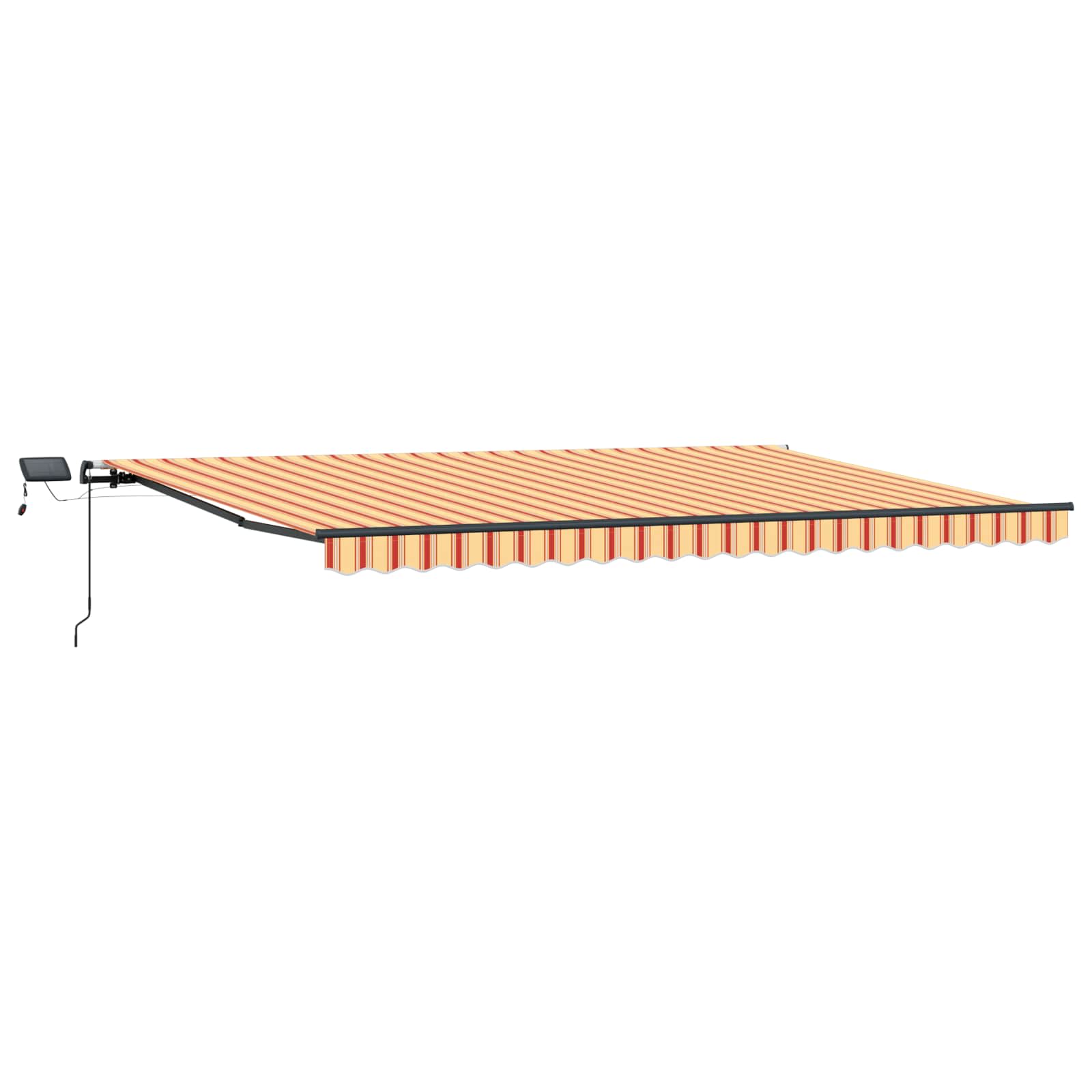 Toldo Retráctil Amarillo Y Naranja 500 X 300 Cm Tela Y Aluminio_0