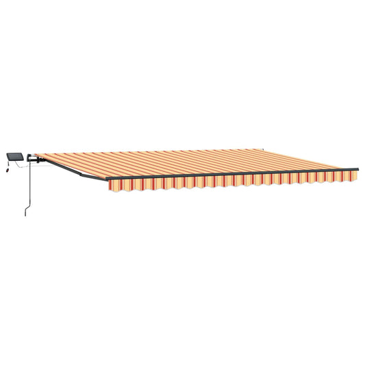 Toldo Retráctil Amarillo Y Naranja 500 X 300 Cm Tela Y Aluminio_0