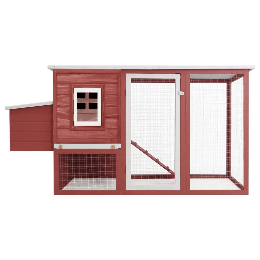 Vidaxl Gallinero Con 1 Jaula Para Huevos Madera Rojo_1