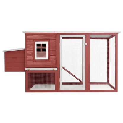 Vidaxl Gallinero Con 1 Jaula Para Huevos Madera Rojo_1