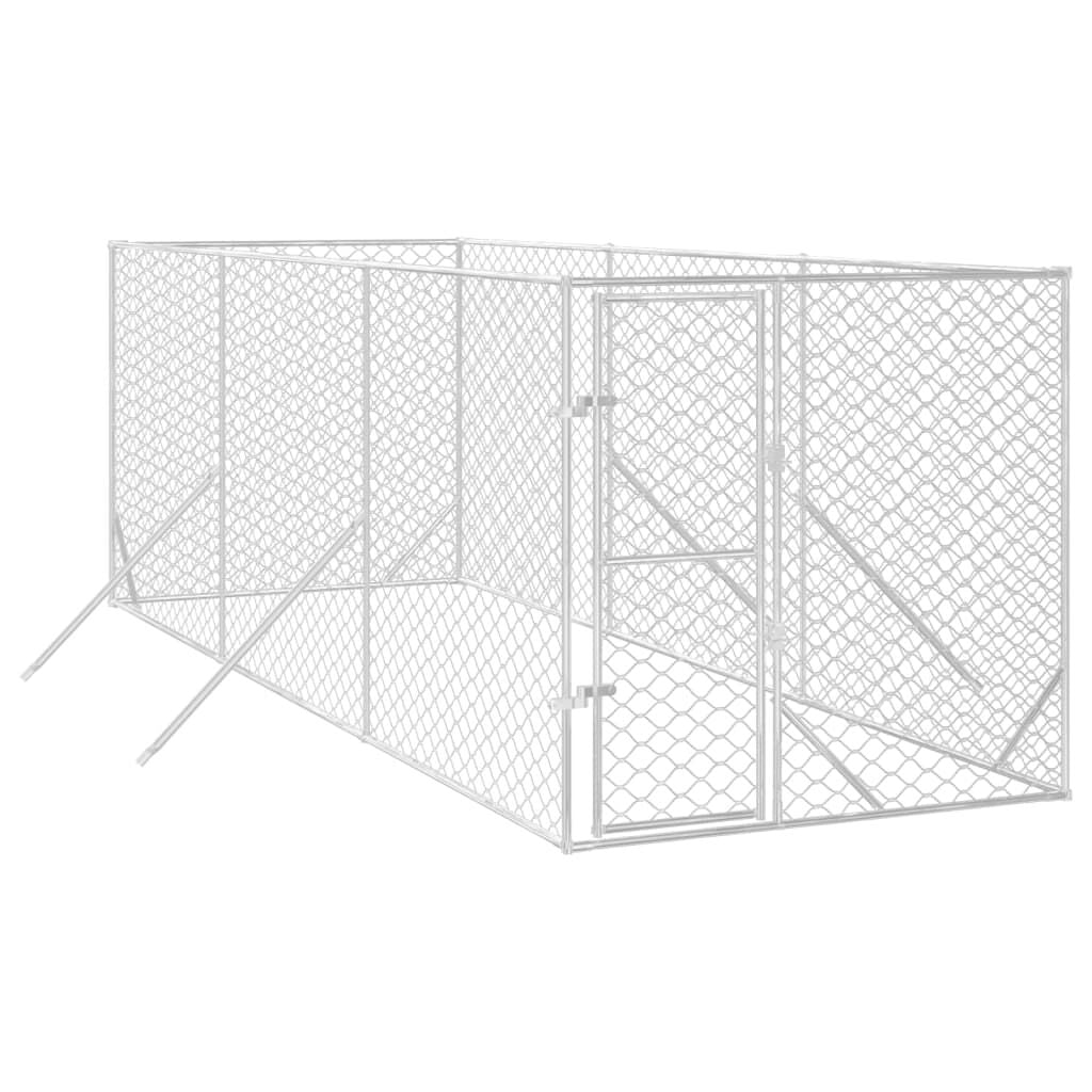 Vidaxl Perrera De Exterior Acero Galvanizado Plateado 2x6x2 M_0