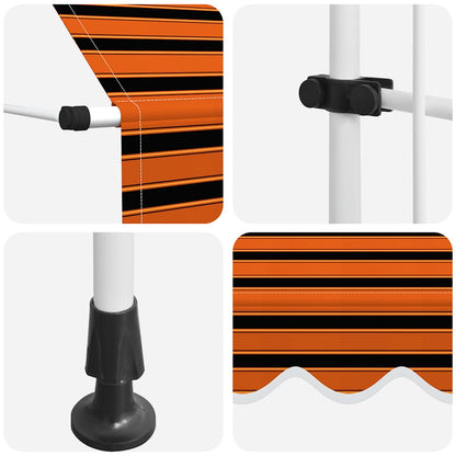 Toldo Manual Retráctil Naranja Y Marrón 350 Cm_5