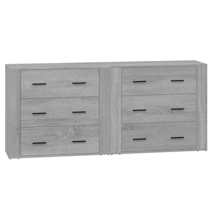 Aparadores 2 Piezas Madera Contrachapada Gris Sonoma_1