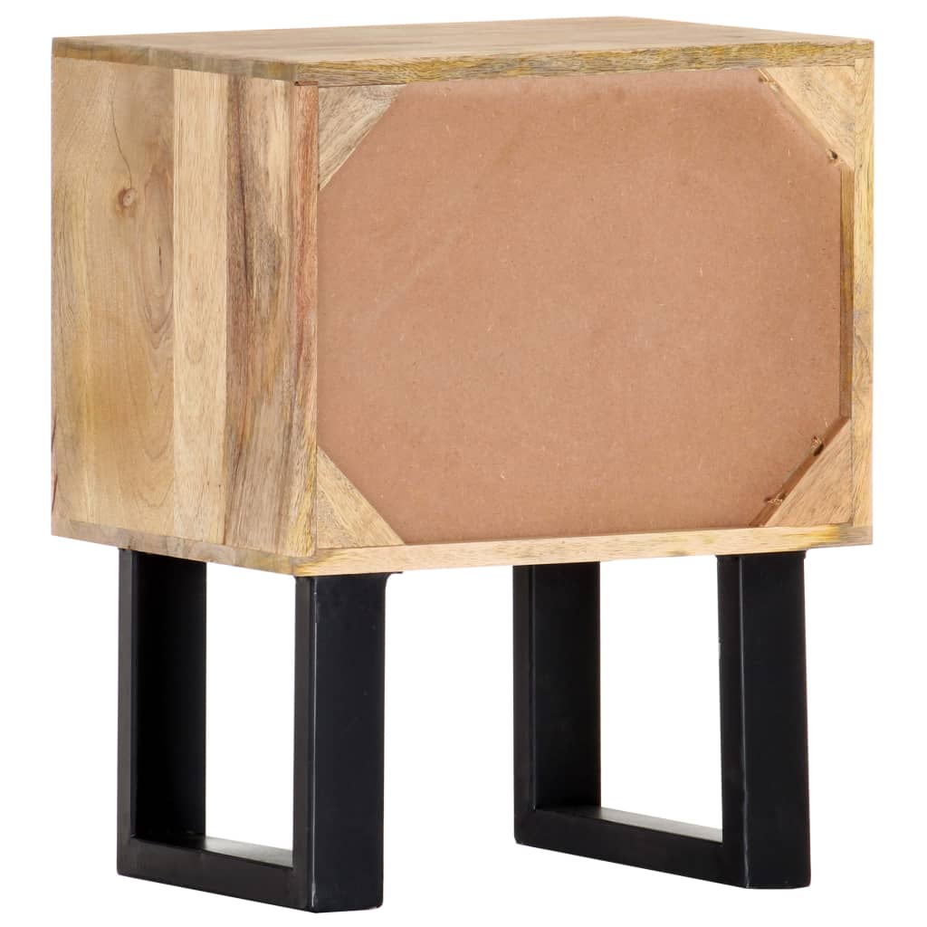 Mesita De Noche De Madera Maciza De Mango 40x30x50 Cm_1