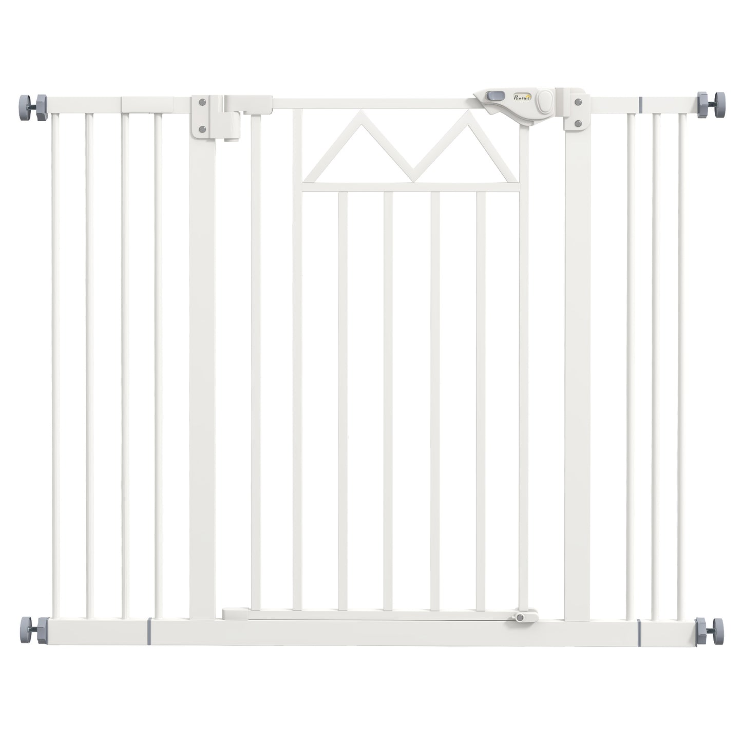 Pawhut Barrera De Seguridad Extensible Con Cierre Automático 74-100x76 Cm Blanco_0