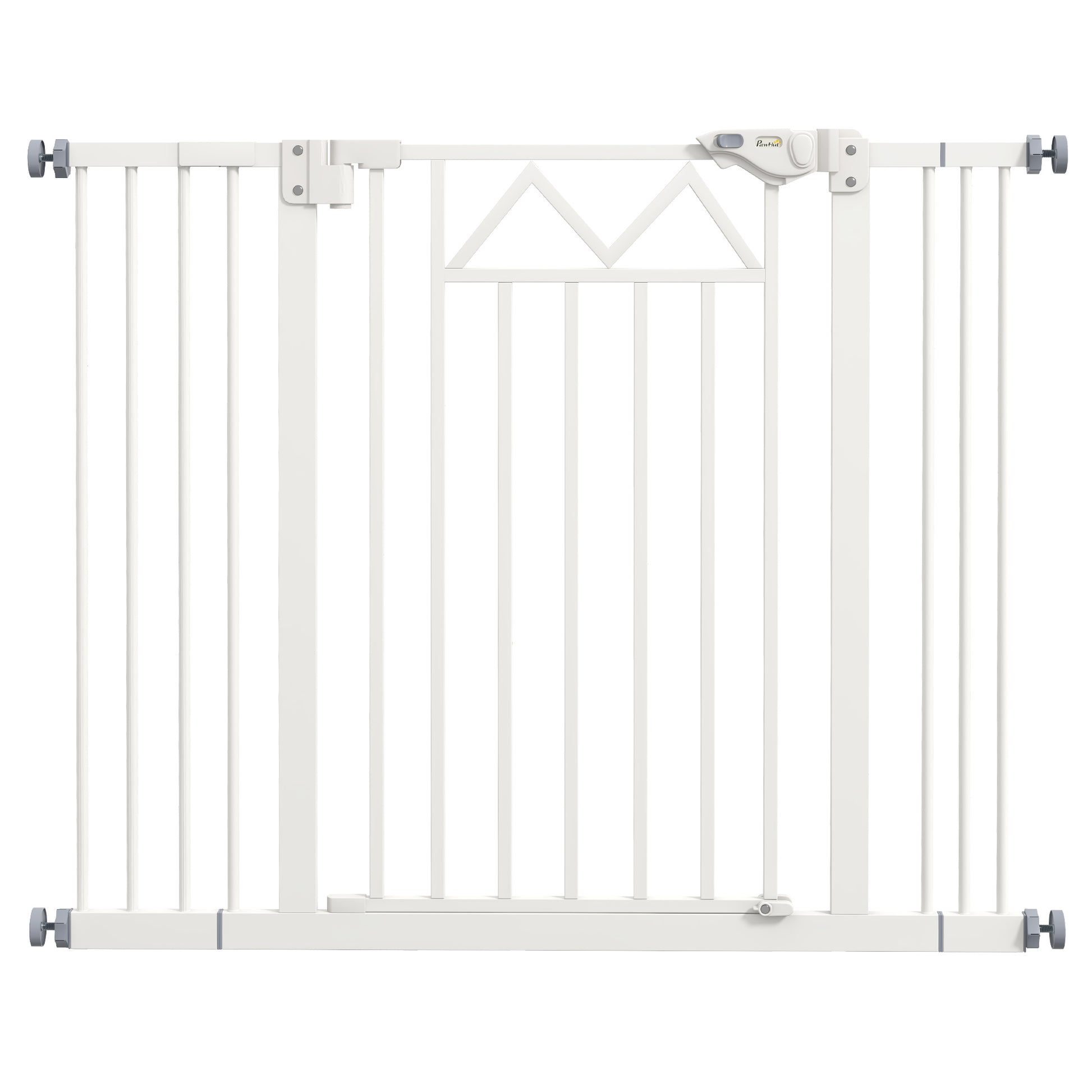 Pawhut Barrera De Seguridad Extensible Con Cierre Automático 74-100x76 Cm Blanco_0