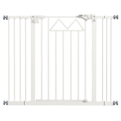 Pawhut Barrera De Seguridad Extensible Con Cierre Automático 74-100x76 Cm Blanco_0