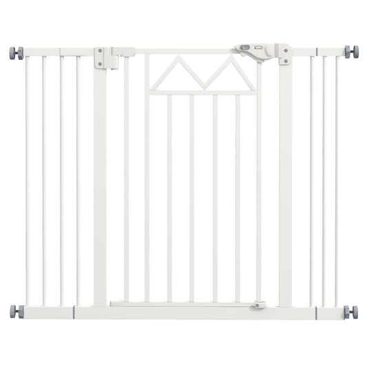 Pawhut Barrera De Seguridad Extensible Con Cierre Automático 74-100x76 Cm Blanco_0