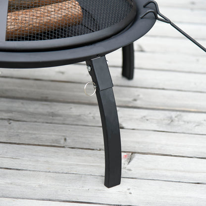 Outsunny Brasero Exterior Para Calefacción Barbacoa Terraza Patio Jardín Ø55 Cm_3