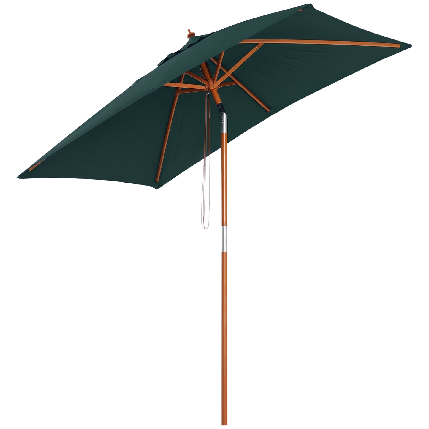 Outsunny Sombrilla De Jardín 200x150x235 Cm Inclinable Con Doble Techo Verde_0