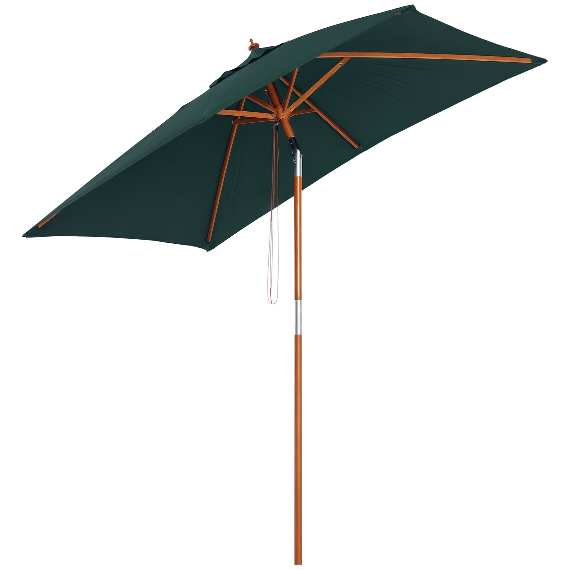 Outsunny Sombrilla De Jardín 200x150x235 Cm Inclinable Con Doble Techo Verde_0