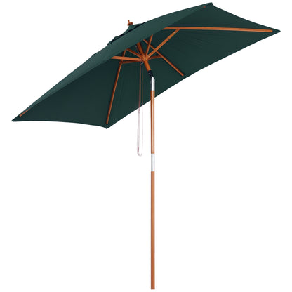 Outsunny Sombrilla De Jardín 200x150x235 Cm Inclinable Con Doble Techo Verde_0