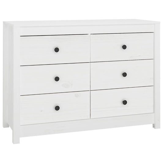Armario Auxiliar De Madera Maciza De Pino Blanco 100x40x72 Cm / Vetonek_0