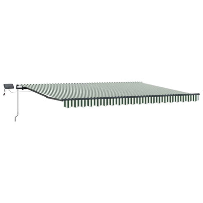 Toldo Retráctil Verde Y Blanco 400 X 300 Cm Tela Y Aluminio_0