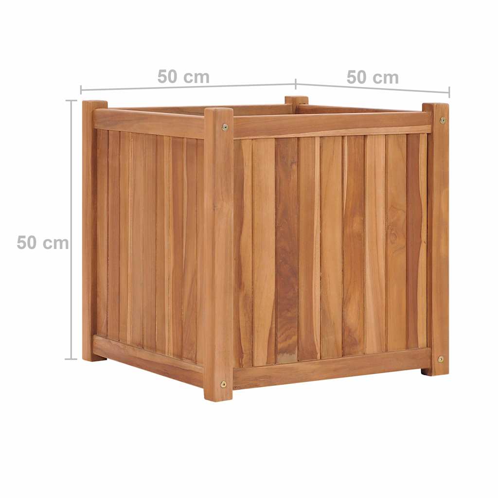 Arriate Elevado Madera Maciza De Teca 50x50x50 Cm_5