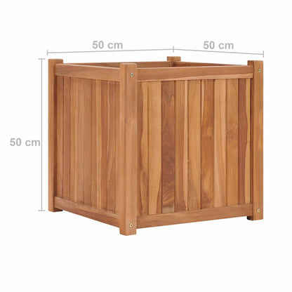 Arriate Elevado Madera Maciza De Teca 50x50x50 Cm_5