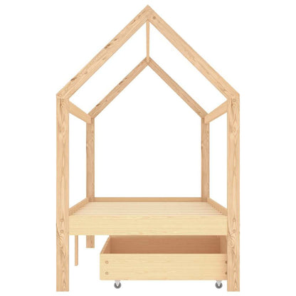 Vidaxl Estructura De Cama Infantil Con Cajones Madera De Pino 90x200cm_3