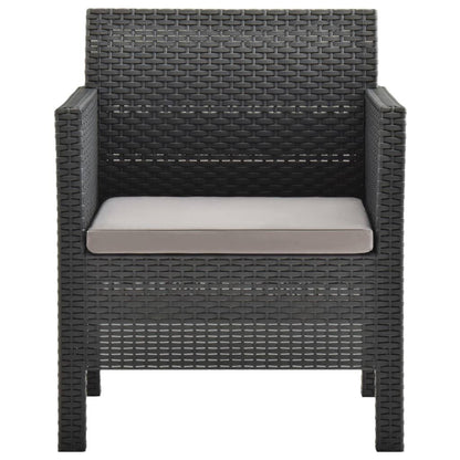 Vidaxl Set De Muebles Jardín 2 Piezas Con Cojín Pp Ratán Gris Antracita_3