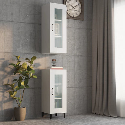 Armario De Pared Colgante Blanco Brillante 34,5x34x90 Cm / Vetonek_3