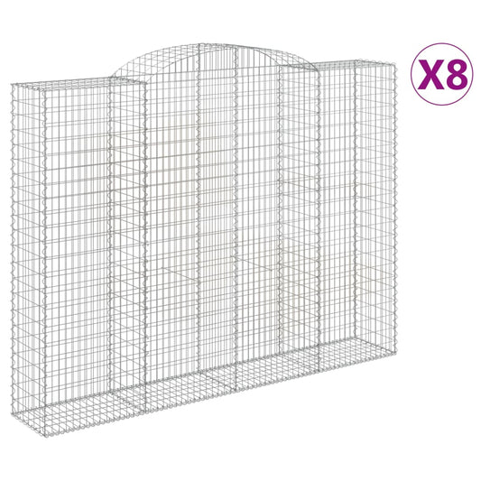 Cestas De Gaviones 8 Uds Forma De Arco Hierro 300x50x220/240 Cm_0