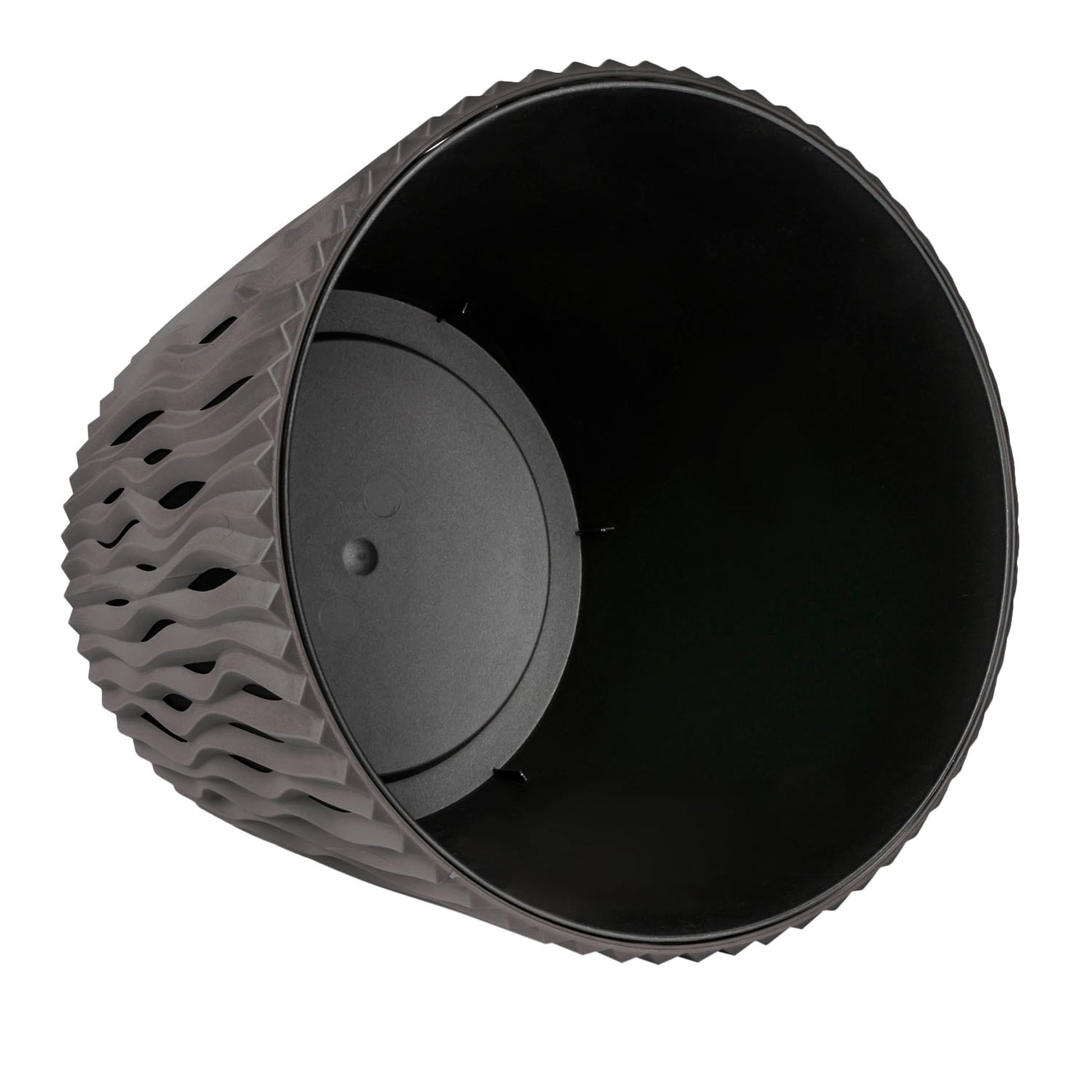 Maceta Redonda De Plastico Sandy Round En Color Antracita 12 (largo) X 12 (ancho) X 11,1 (alto) Cm_3
